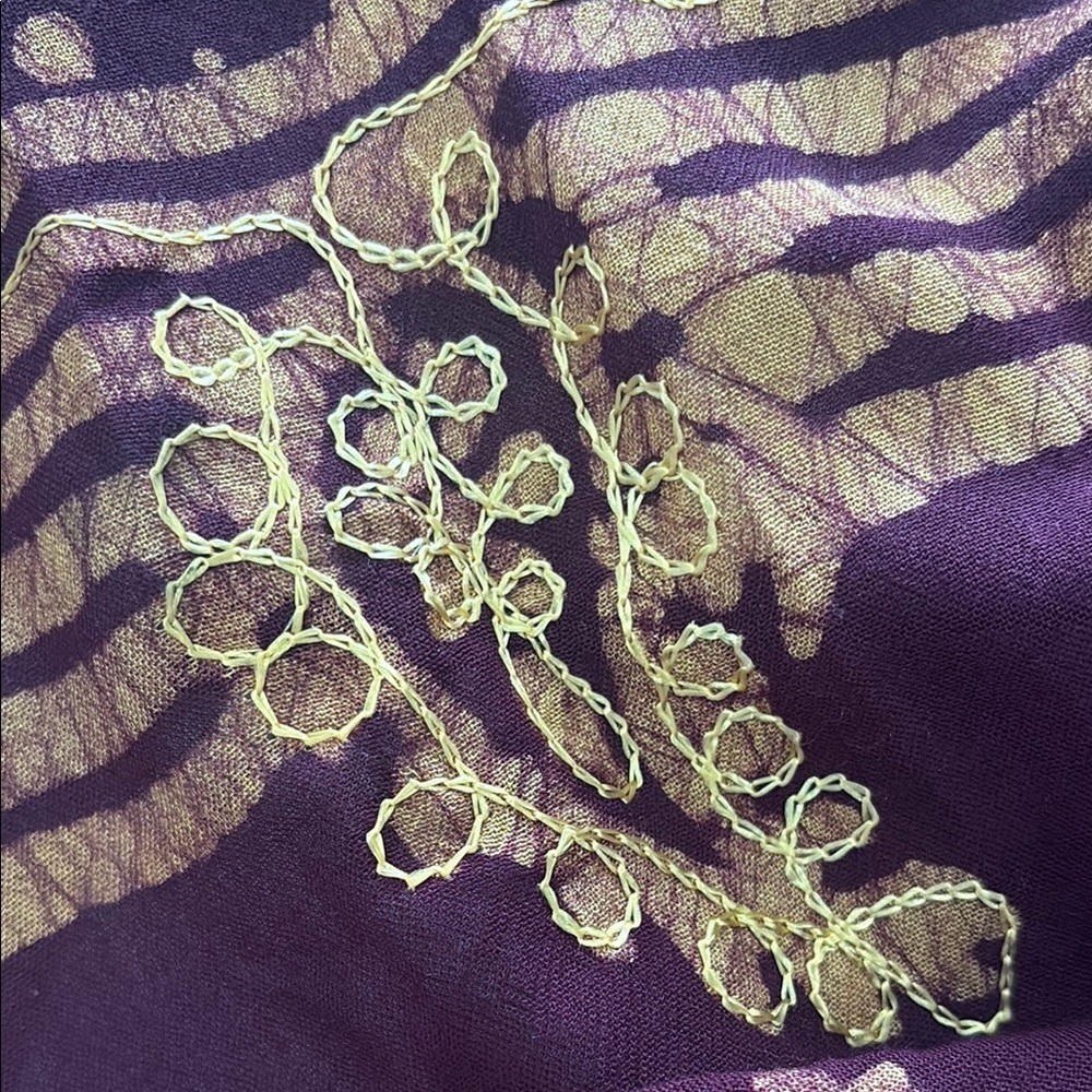 Burgundy and Gold Embroidered Dress - Picture 15 of 16